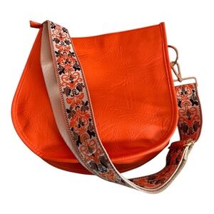 NWT Ahdorned Satchel Crossbody in Bright Orange